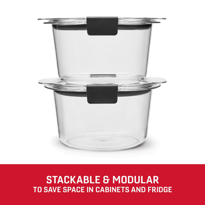 Rubbermaid Brilliance® Round Leak Proof Food Storage Containers, 3.47 cup, 2 Pack - US 3410